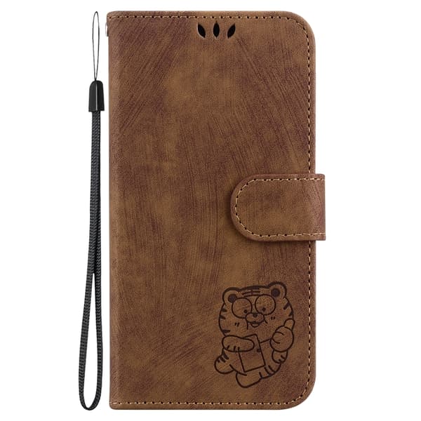 iPhone 16 Pro Max Little Tiger Embossed Fodral - Skal Läder Brun