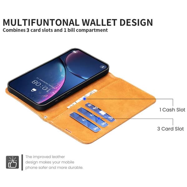 iPhone 18 Pro Max / iPhone 17 Pro Max Skal läderfodral - ren färg med lammskinnsstruktur Gul