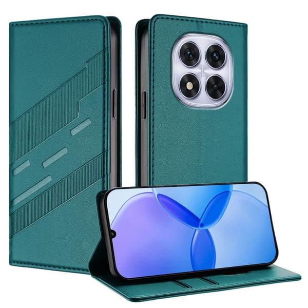 Redmi Note 14 Pro 4G - Prägad Multifunktionell Plånbok Retro Läder fodral Mörkgrön