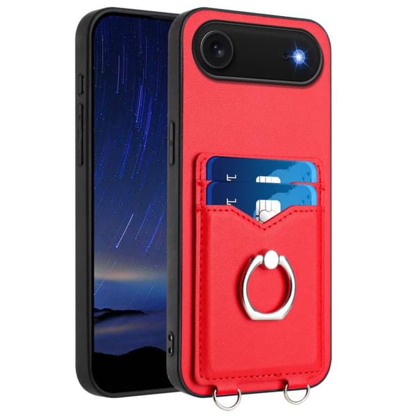 iPhone 17 Air Ring Card Holder Skal Röd