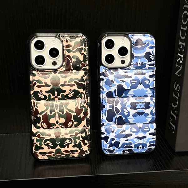 iPhone 16 Pro Camouflage Eiderdown Airbag Skal Armégrön-B