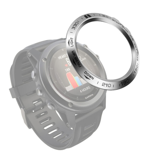 För Garmin Fenix ​​3/3 HR Smart Watch Stålring, B-version Silver Ring Black Letter