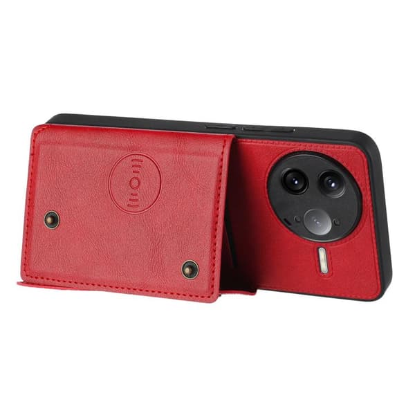 Redmi K80 Pro - Dubbelspänne Kortfack Magnetiskt Mobilskal Röd