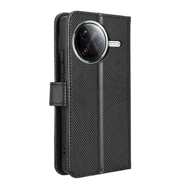 Redmi K80 / K80 Pro - Diamanttexturerat Läderfodral Svart