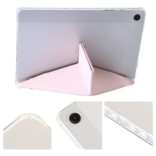 Samsung Galaxy Tab A9+ / A11+ Klart Akryl Läderfodral Rosa