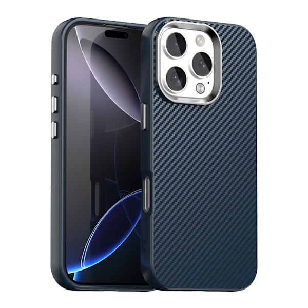 iPhone 16 Pro Kolfiber Series IMD Skal Blå