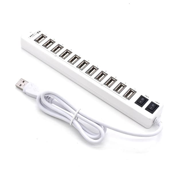 12-Port USB 2.0 Hub för Bärbara Datorer / Netbooks (Vit)
