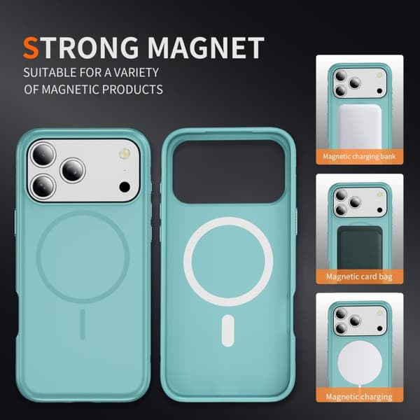 iPhone 18 Pro / iPhone 17 Pro Magsafe Imitation Original PC Hybrid TPU Skal Ljusblå