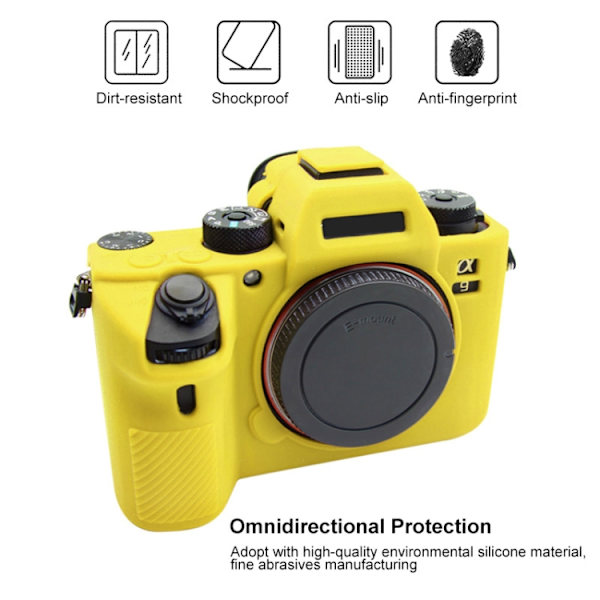 Mjukt silikonfodral för Sony A9 (ILCE-9) / A7 III/ A7R III Gul