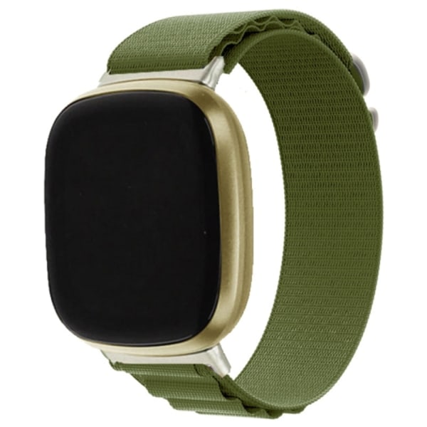 För Fitbit Versa 4 / Sense 2 Universal Loop Nylon Watch Band Green