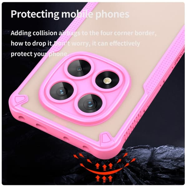 Redmi Note 14 Pro 5G - Armor Glaze PC Hybrid TPU Mobilskal Rosa
