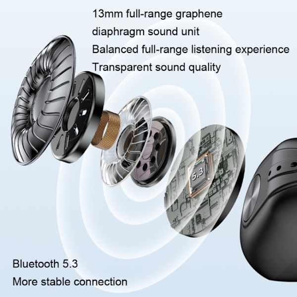 Enkel öronbenledning Bluetooth-hörlur In-Ear Wearable Running Sports Mini Hudfärg
