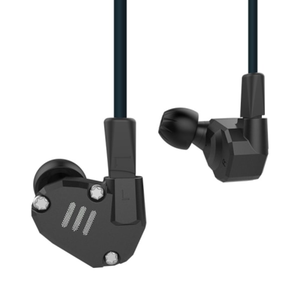 KZ ZS6 Åtta enhets cirkeljärn aluminiumlegering In-ear HiFi hörlurar utan mikrofon Svart