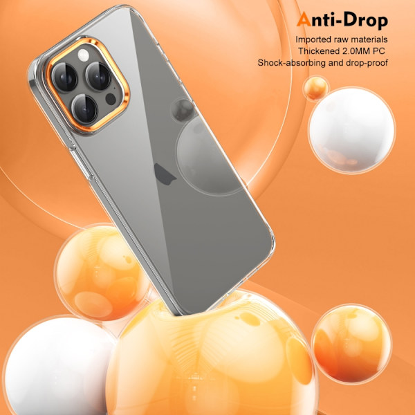 iPhone 16 Pro Max Skal HD Transparent PC med Full Coverage Orange