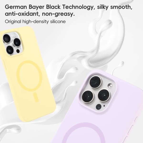 iPhone 16 Pro Max Pure Color Liquid Silicone MagSafe Skal Vit