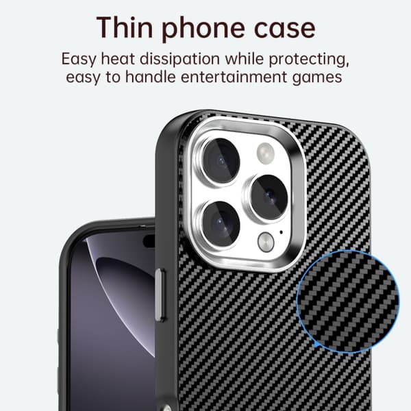 iPhone 16 Pro Kolfiber Series IMD Skal Svart
