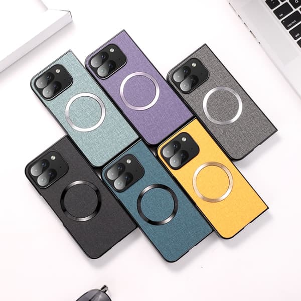för Pixel 9 Pro Fold Skal med MagSafe Magnetisk Tygtextur Grå