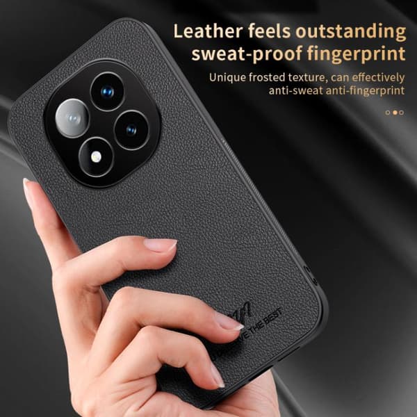 Redmi Note 14 Pro+ 5G - HUIYI Läder Magnetiskt Mobilskal Vit