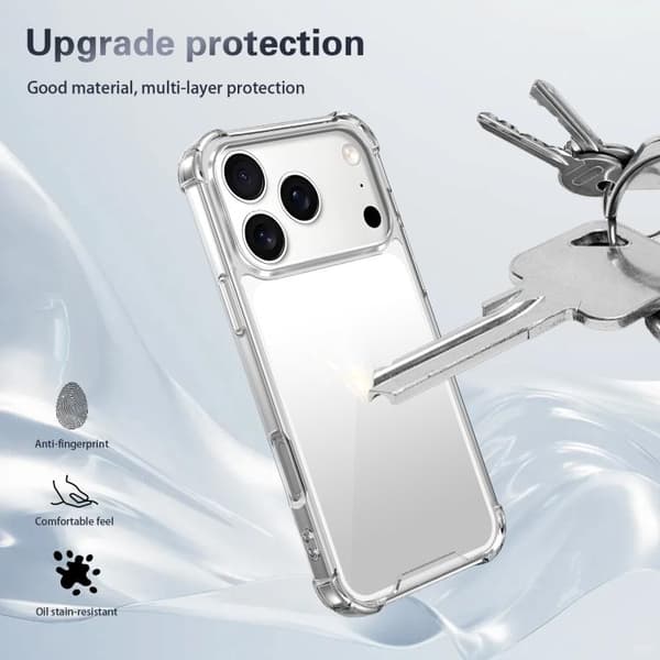 iPhone 18 Pro Max / iPhone 17 Pro Max Skal - fyrhörnigt stöttåligt akryl + TPU