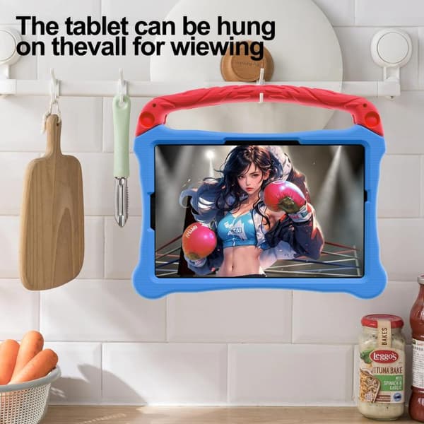 Samsung Galaxy Tab S7 Shockproof Kickstand Case med Axelrem Blå Röd