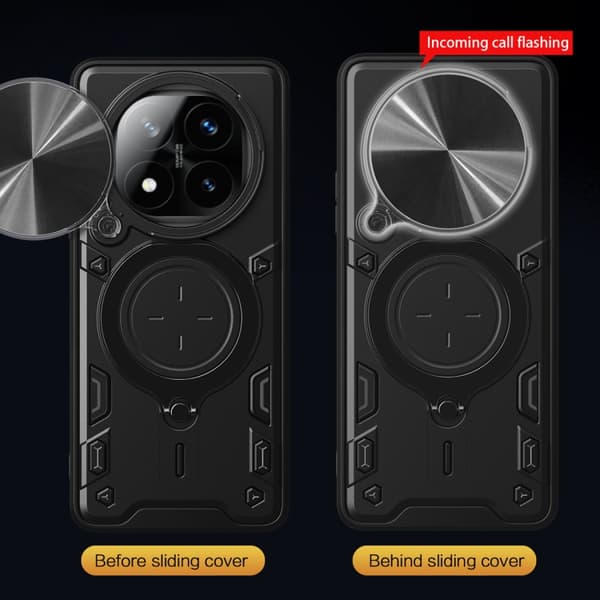 Redmi Note 14 Pro+ 5G - CD-textur Sliding Camshield Magnetisk Hållare fodral Blå