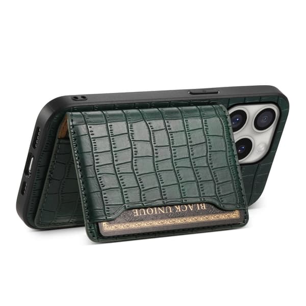 iPhone 16 Pro Max Crocodile Textur Skal Design med Full Täckning Grön