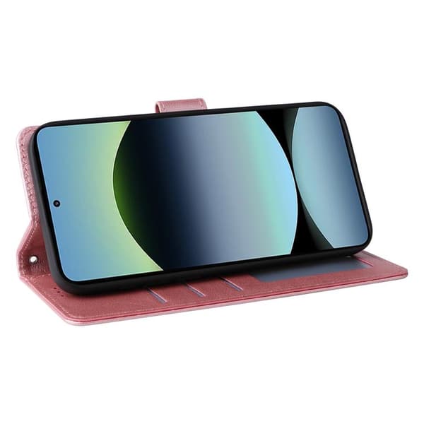 Redmi Note 14 4G - Multifunktionellt läderfodral med 3 kortplatser, Roséguld