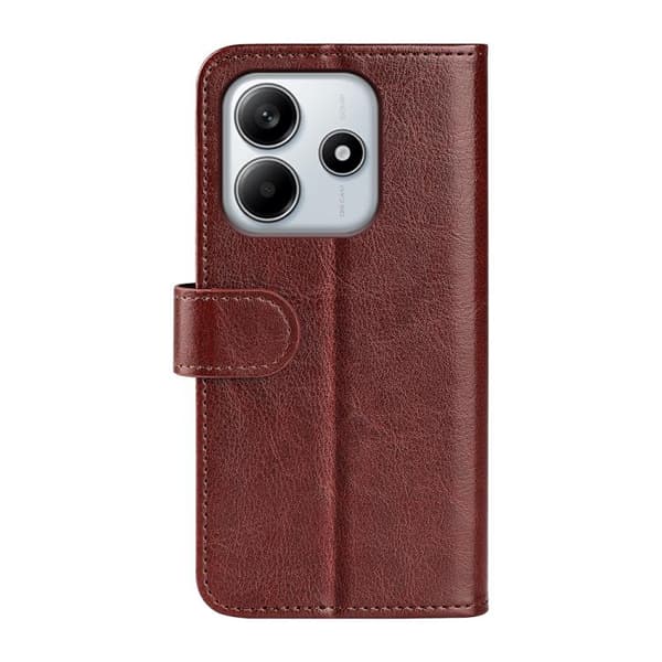 Redmi Note 14 4G - R64 Textur Horisontell Flip Läderfodral Brun