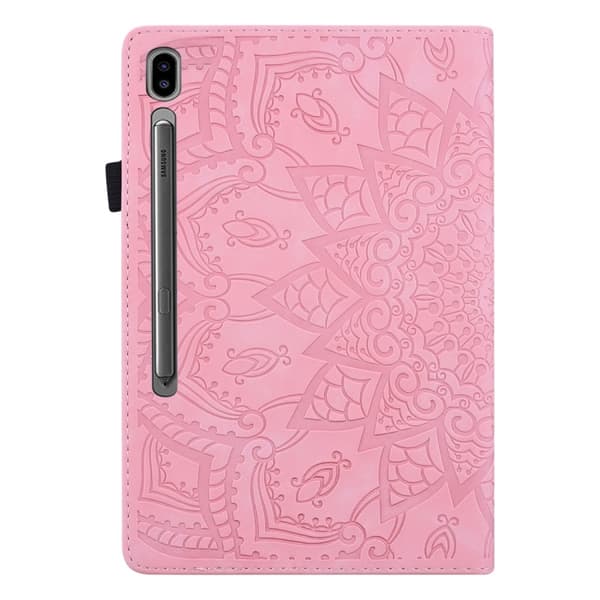Samsung Galaxy Tab S9 FE Prägad Läderfodral Rosa