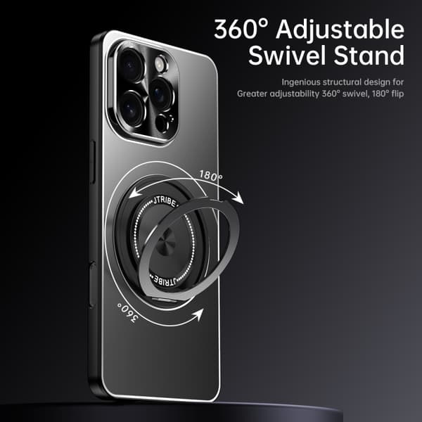 iPhone 16 Pro Max Rotating Holder Frosted Metal Skal Blå