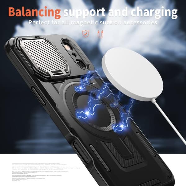 iPhone 18 Pro Max / iPhone 17 Pro Max Skal med MagSafe och Skyddande Ram Svart