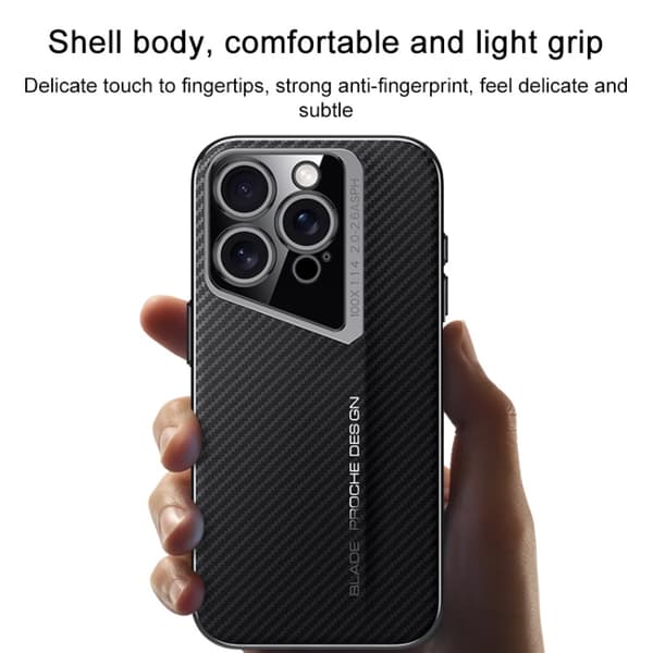 iPhone 16 Pro Max Skal Kolfibertextur – Hållbar och Elegant Skydd för Din Telefon Vit