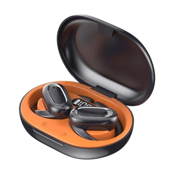 T35 OWS Justerbara Öronkrokssamtal Brusreducering Trådlösa Bluetooth 5.3 Hörlurar Svart