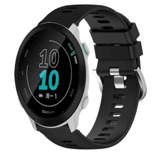 För Garmin Forerunner 158 20mm enfärgad mjukt watch Black