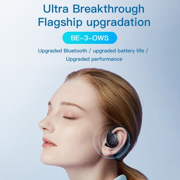 TOTU BE-3-OWS Bluetooth 5.3 Öronmonterade trådlösa Bluetooth-hörlurar Mörkgrå