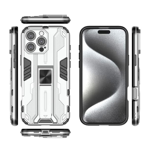 iPhone 16 Pro Max Supersonic PC + TPU Skal - Hållbar och Stöttålig Mobilskal för iPhone 16 Pro Max Vit