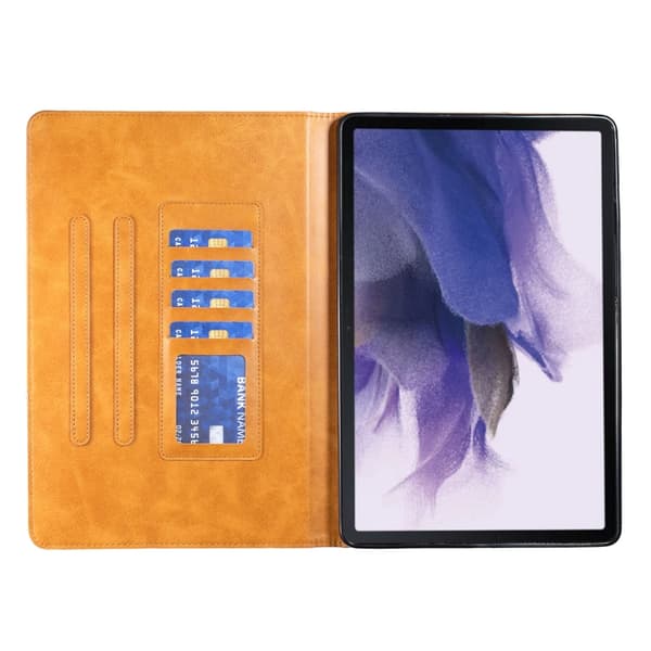Samsung Galaxy Tab S7 FE/S7+/S8+ Prismatisk läderfodral Gul