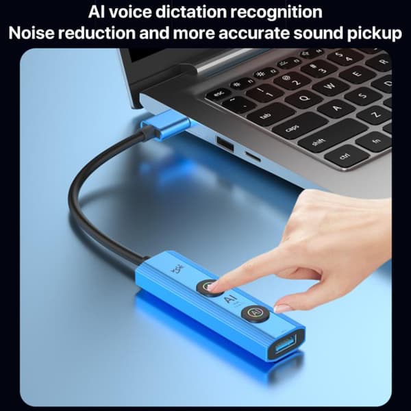 YCE V295A 5-i-1 USB3.0 Hub Adapter AI Docking Station (Blå) - Mångsidig och Effektiv Anslutning