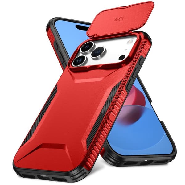 iPhone 18 Pro Max / iPhone 17 Pro Max Skal med Sliding Camshield Röd