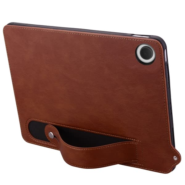 Samsung Galaxy Tab A9 / A11 TPU Läderfodral med Handledsrem Brun