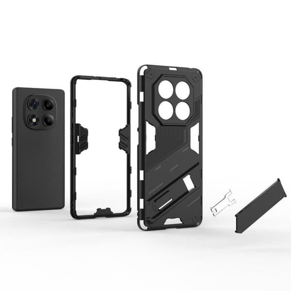 Redmi Note 14 Pro 4G - Punk Armor 2 i 1 PC + TPU Mobilskal med Ställning Grå