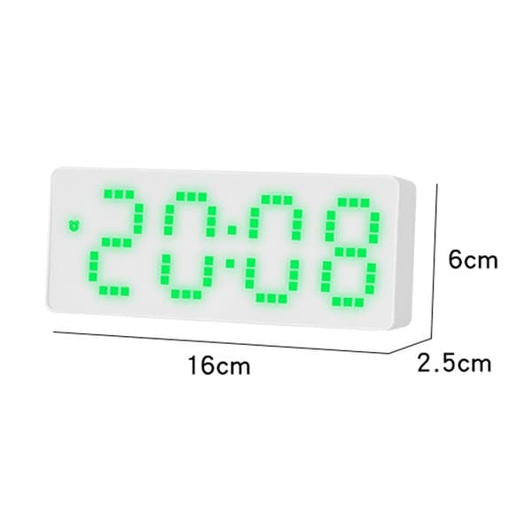 8017 LED-skärm Röststyrning Digital väckarklocka Skrivbord Multifunktionell Temperaturklocka (Vit)