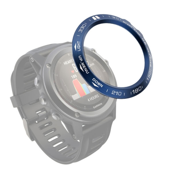 För Garmin Fenix ​​3/3 HR Smart Watch Stålring, B-version Blue Ring White Letter