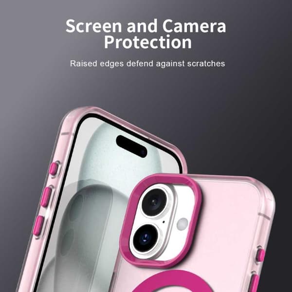 iPhone 17 Skal - Candy Magsafe PC Hybrid TPU Röd