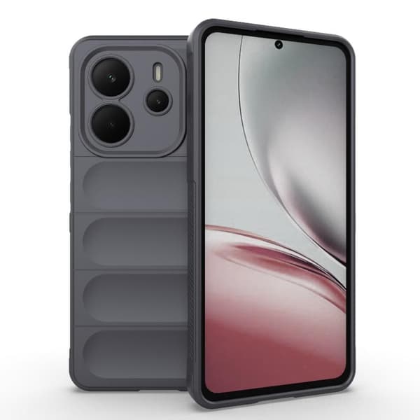 Redmi Note 14 4G - Magic Shield TPU + Flanell fodral EU Mörkgrå