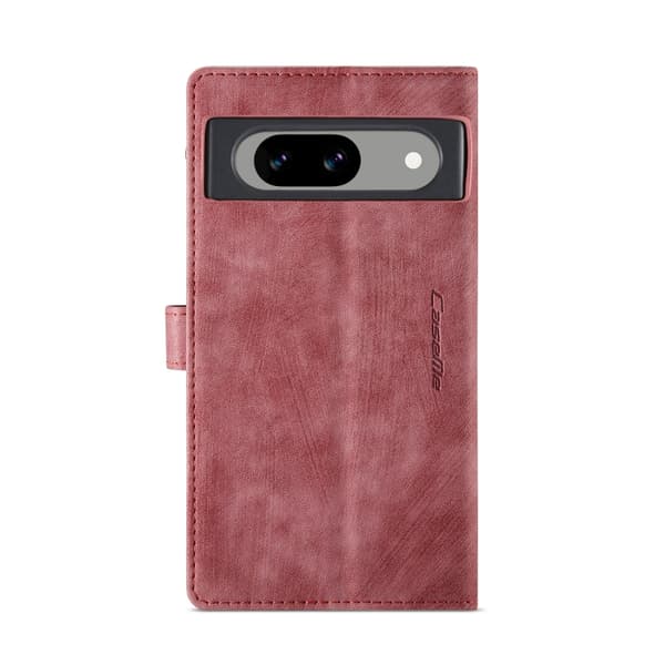 för Pixel 8a Skal CaseMe C30 Multifunktionellt Läderfodral Röd
