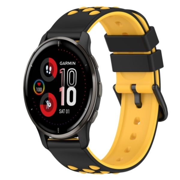För Garmin Venu 2 Plus 20 mm tvåfärgad watch Black-Red