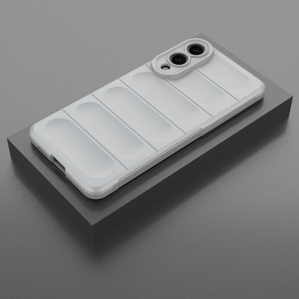 Samsung Galaxy S25 Edge 5G Skal Magic Shield TPU + Flanell Grå