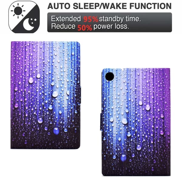 Samsung Galaxy Tab A8 10.5 (2021) TPU Läderfodral Vattendroppar