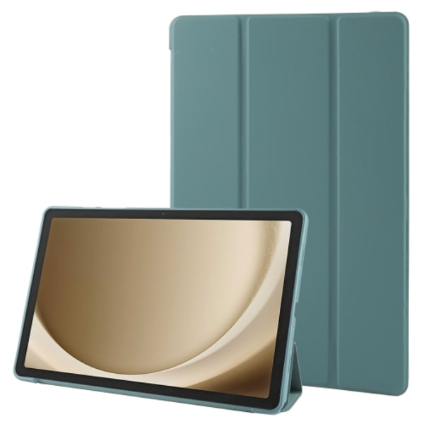 Samsung Galaxy Tab A9+ Skal i TPU Läder med Tri-fold Flip Mörkgrön